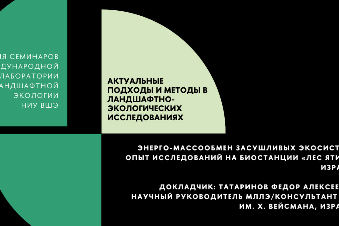 The International Laboratory of Landscape Ecology in the period from October 27 to December 15 holds a series of seminars on the topic &quot;Current approaches and methods in landscape and environmental research&quot;